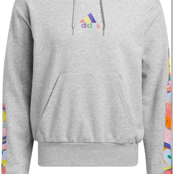 adidas Light Gray Men's Hoodie - Picture 1 of 7